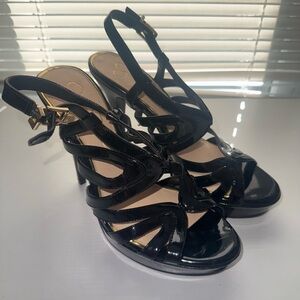 Jessica Simpson Black Patent Strappy Heels sz 10